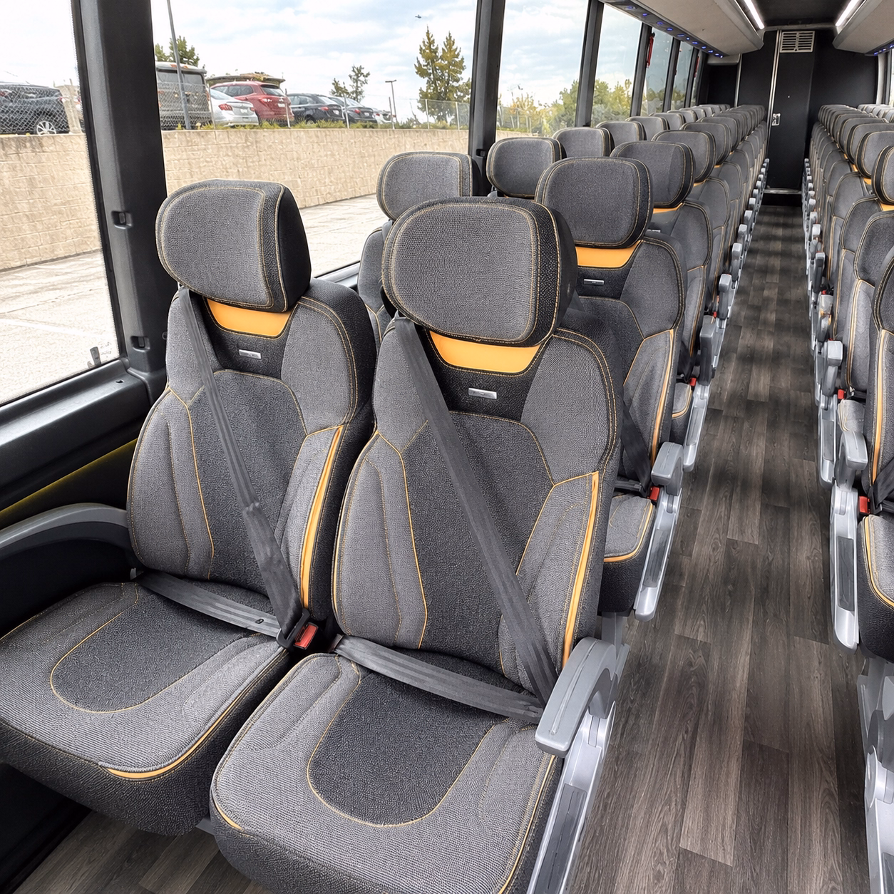 charlotte charter bus rental interior