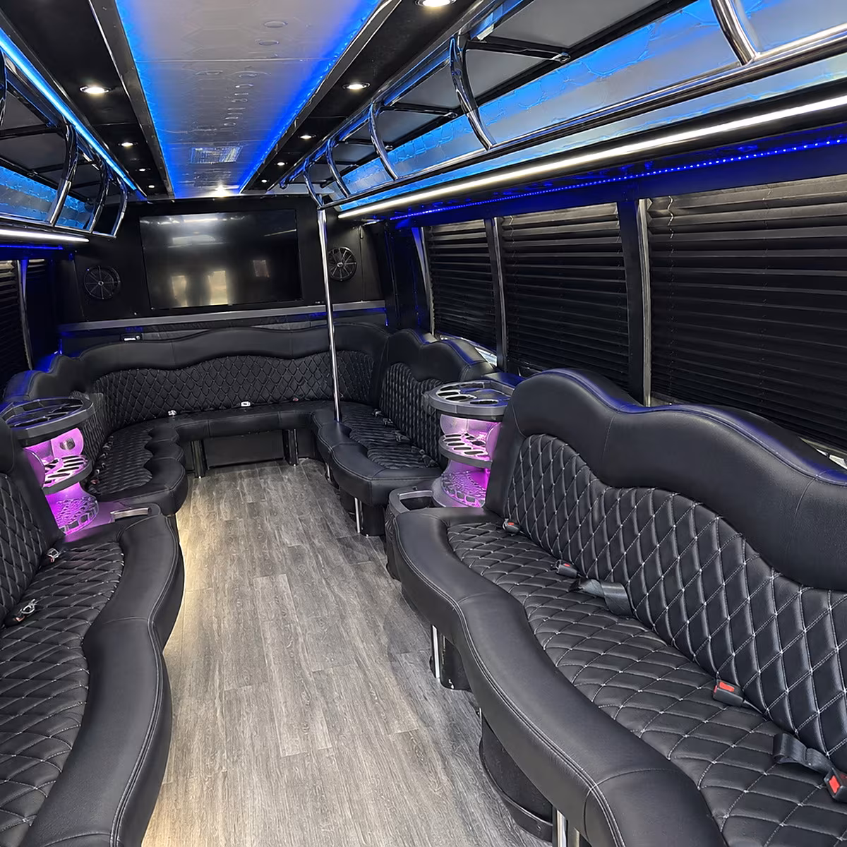 huntersville party bus rental interior