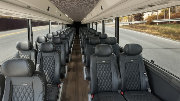 Interior of Charter Bus Company Durham's 18 Passenger Minibus in Durham