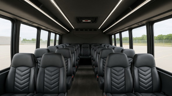 Interior of Charter Bus Company Wilmington's 25 Passenger Mini bus in Wilmington