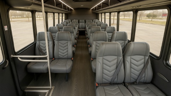 Interior of Charter Bus Company Wilmington's 30 Passenger Minibus in Wilmington