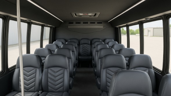 Interior of Charter Bus Company Gastonia's 35 Passenger Minibus in Gastonia
