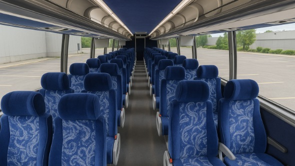 Interior of Charter Bus Company Wilmington's 54 Passenger Charter Bus in Wilmington