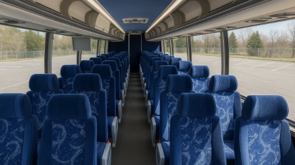Interior of Charter Bus Company Gastonia's 56 Passenger Charter Bus in Gastonia