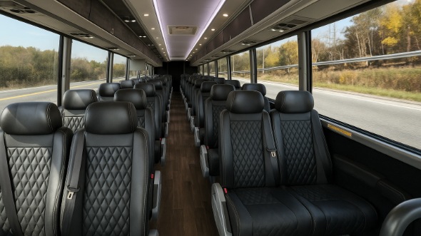 huntersville 28 passenger minibus inside