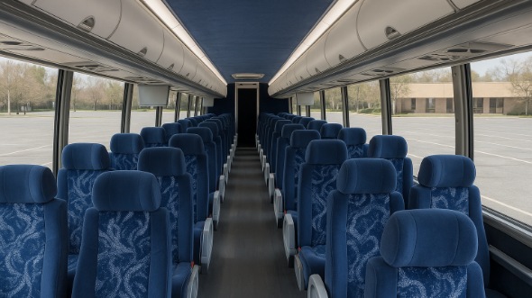 huntersville 55 passenger charter bus inside